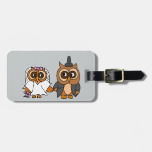 Étiquette À Bagage Amusante mariée de hibou et Mariage de chambre