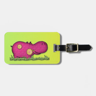 Étiquette À Bagage amusement d'hippopotame
