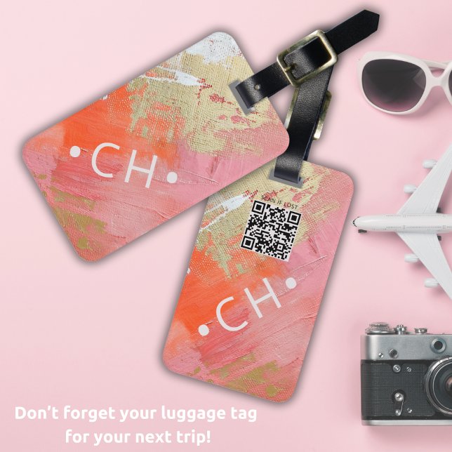 Étiquette À Bagage Analyser en cas de perte de code QR personnalisé M (Créateur téléchargé)