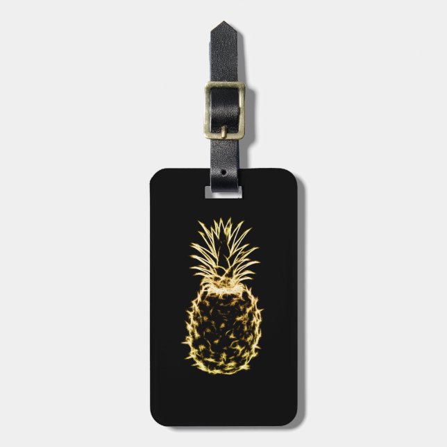 Étiquette À Bagage Ananas de griffonnage (Devant Vertical)