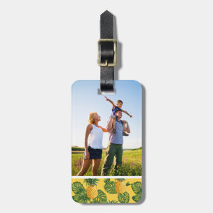 Étiquette À Bagage Ananas faits sur commande de photo et feuille