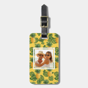 Étiquette À Bagage Ananas faits sur commande de photo et feuille