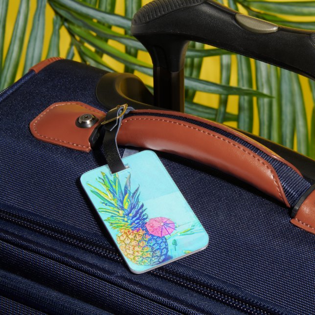 Étiquette À Bagage Ananas Tropical (Verso Insitu 3)