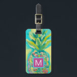 Étiquette À Bagage Ananas tropical coloré<br><div class="desc">Ananas Tropical Coloré. Artiste : Jennifer Goldberger. ID d'image : 106375GG.</div>