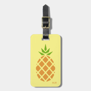 Étiquette À Bagage Ananas Tropical Summer Custom Monogramme Option