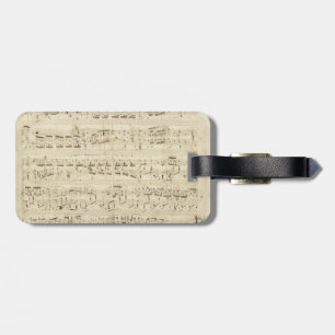Étiquette À Bagage Anciennes Notes de Musique - Partition de Chopin
