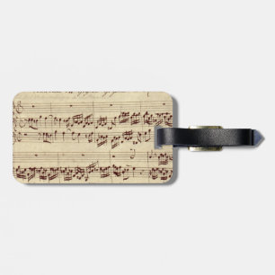 Étiquette À Bagage Anciennes Notes de Musique - Partition de Musique
