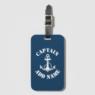 Étiquette À Bagage Ancrage de nom de capitaine personnalisé