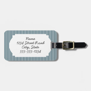 Étiquette À Bagage Ancrage marin rouge sur arrière - plan bleu rayé