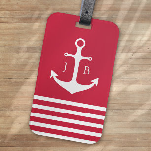 Étiquette À Bagage Ancre rouge Monogram Cruise Ship