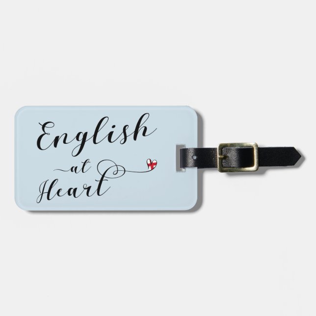 Étiquette À Bagage Anglais À Heart Luggage Modèle, Angleterre (Devant horizontal)
