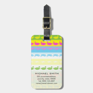 Étiquette À Bagage Animaux colorés rétro Stripes modernes Motif #6