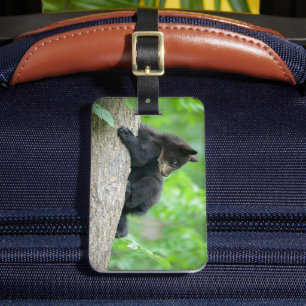 Étiquette À Bagage Animaux de bébés cutest   Jeune ours Ours Noir