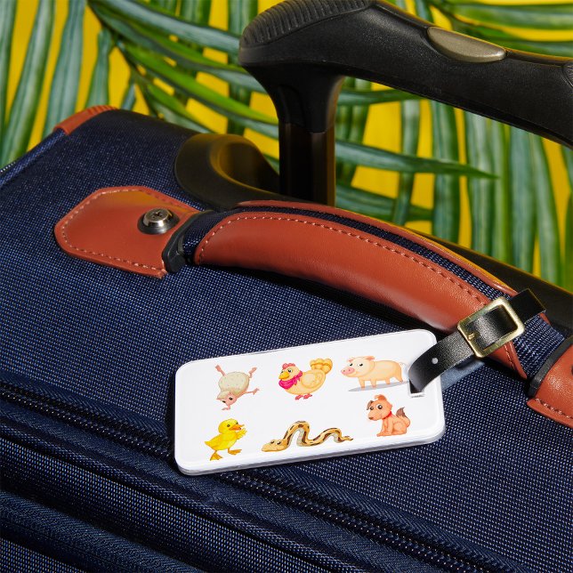 Étiquette À Bagage Animaux de ferme mignons et animaux de compagnie (Créateur téléchargé)