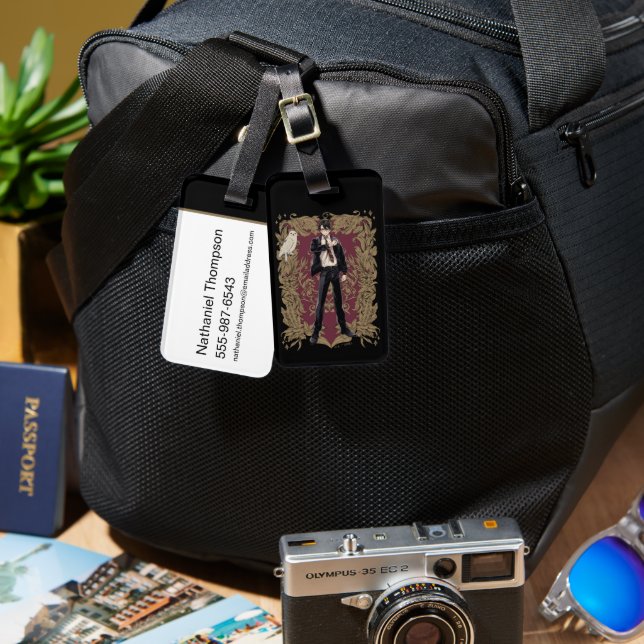 Étiquette À Bagage Anime HARRY POTTER™ Cadre Orné (Recto & Verso)