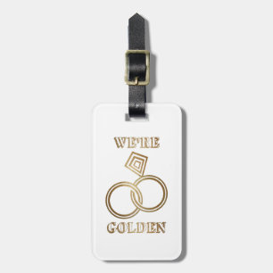 Étiquette À Bagage Anniversaire du Mariage d'or Anniversaire Romantiq