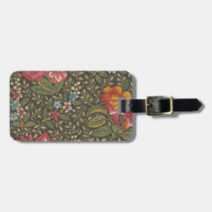 Étiquette À Bagage Antique Toile de Jouy motif floral français