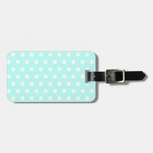 Étiquette À Bagage Aqua Pastel Polka Dot