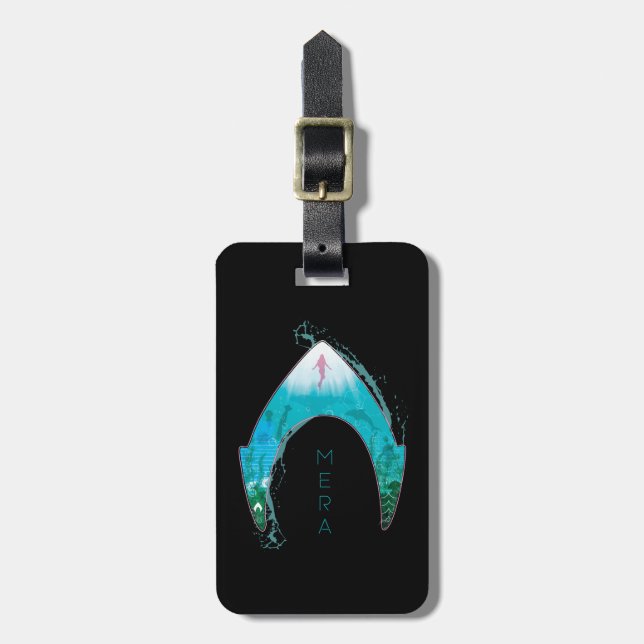Étiquette À Bagage Aquaman | Voir par Mera Symbole Ocean Graphic (Devant Vertical)