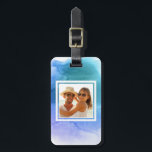 Étiquette À Bagage Aquarelle Abstraite bleue | Ajoutez votre nom<br><div class="desc">Abstract watercolor hand painted background © and® Bigstock® - All Rights Reserved. | Create your own watercolor merchandise on Zazzle. Try adding your own text to create a one-of-a-chilct ! It's easy to personalize your own item,  has no minimum orders & is custom produced when you order !</div>