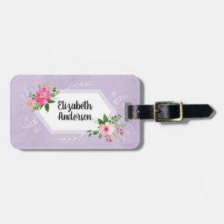 Étiquette À Bagage Aquarelle botanique boho floral