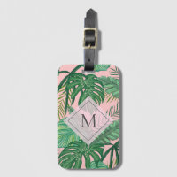 Aquarelle botanique tropicale Monogramme d'art ros