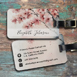 Étiquette À Bagage Aquarelle Cerisier Fleur Fille Nom du script<br><div class="desc">Voyagez en style avec notre Aquarelle Cerisier Fleur Fille Fille Nom du script Luggage Balise ! Avec un design délicat en fleurs de cerisier sur un arrière - plan rêveur rose et bleu aquarelle, cette étiquette est à la fois chic et pratique. Personnalisez l'avant avec votre nom en calligraphie de...</div>