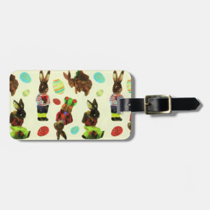 Étiquette À Bagage Aquarelle de la forêt vintage de lapin de bois