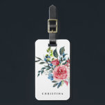 Étiquette À Bagage Aquarelle florale élégante personnalisée<br><div class="desc">Aquarelle florale Élégante étiquette de bagages personnalisée</div>