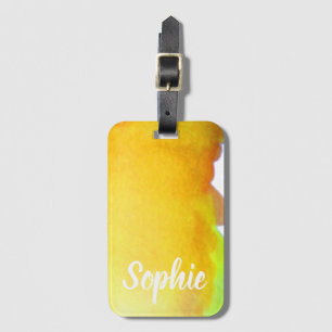 Étiquette À Bagage Aquarelle jaune-jaune jaune jaune jaune jaune pâté