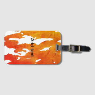 Étiquette À Bagage Aquarelle jaune orange ajouter du texte Peinture a