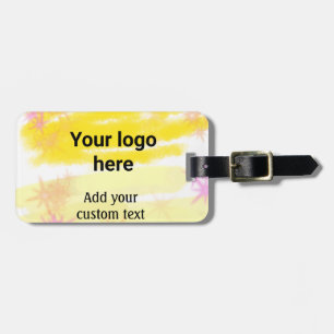 Étiquette À Bagage Aquarelle jaune simple ajoutez votre logo texte pe