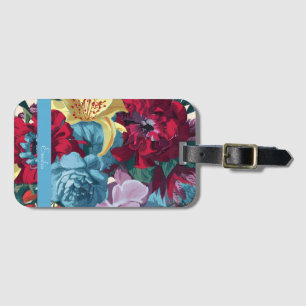 Étiquette À Bagage Aquarelle Monogramme Plaisir Floral