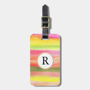 Étiquette À Bagage aquarelle peinte à la main