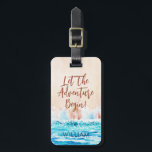Étiquette À Bagage Aquarelle Plage Nom personnalisé Bagage Balise<br><div class="desc">Aquarelle de plage peinture nom personnalisé étiquette bagages</div>