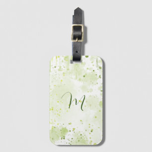 Étiquette À Bagage Aquarelle Plaques Vert et Sage