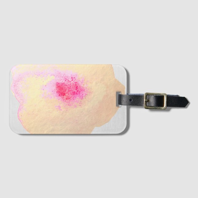Étiquette À Bagage Aquarelle rose or Floral (Devant Horizontal)