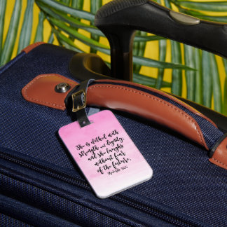 Étiquette À Bagage Aquarelle rose Proverbes 31 Bible chrétienne des f