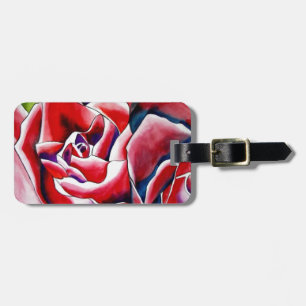 Étiquette À Bagage Aquarelle rose roses d'art original