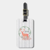Aquarelle Russe Reindeer Boho Monogramme personnal