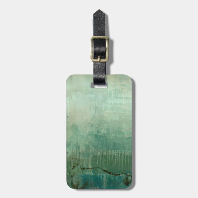 Étiquette À Bagage Aquarelle verte contemporaine (Devant Vertical)