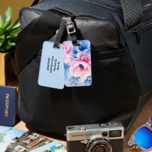 Étiquette À Bagage Aquarelle vintage de fleurs Pastel Pétales