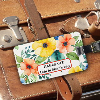 Étiquette À Bagage Aquarelle Wildflowers Maman