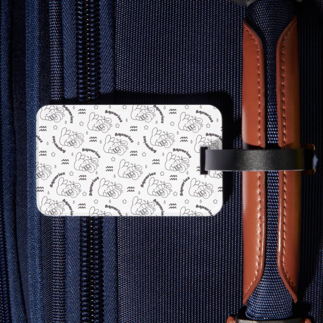 Étiquette À Bagage Aquarius Dreams : Zodiac Bunny Motif III (Verso Insitu 2)