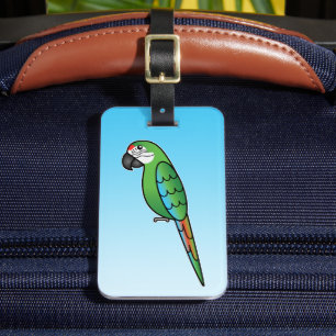 Étiquette À Bagage Ara perroquet oiseau militaire de dessin animé
