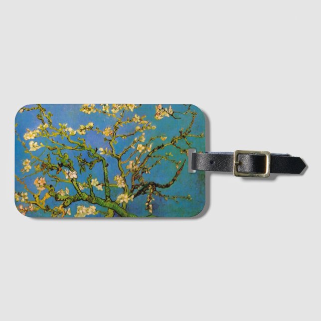 Étiquette À Bagage Arbre aux amandes en fleurs par Vincent van Gogh (Devant Horizontal)