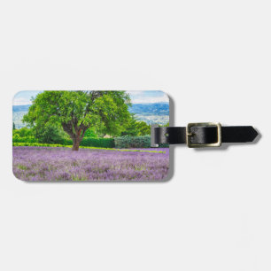 Étiquette À Bagage Arbre dans le champ de Lavender, France