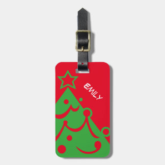 Étiquette À Bagage Arbre de Noël à deux faces personnalisée