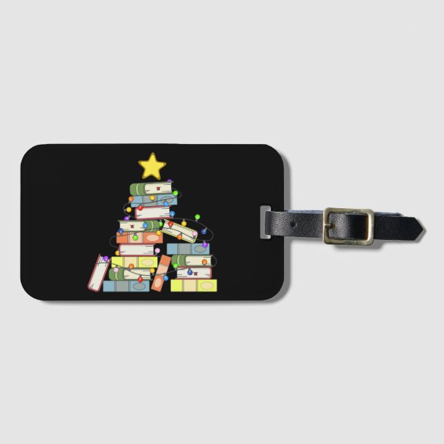 Étiquette À Bagage Arbre de Noël Ier de la Bookie (Devant Horizontal)