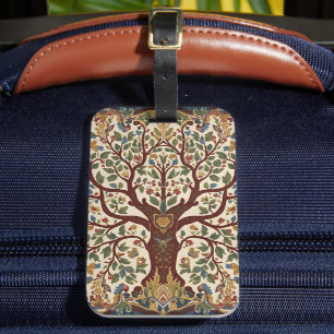 Étiquette À Bagage Arbre de vie de William Morris Vintage préraphaéli